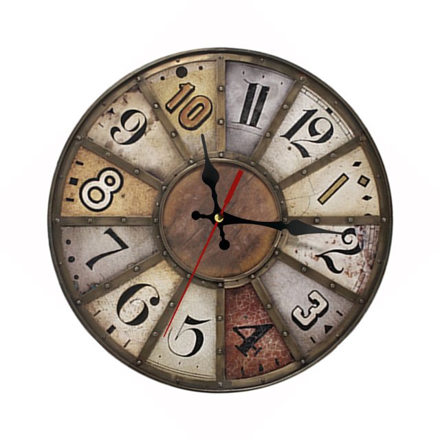 Kearding Reloj de pared vintage cronometraje preciso con movimiento silencioso gran decoración relojes silenciosos Conjuntos de muebles de sala de estar