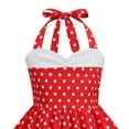 thumbnail image 4 of WUANDIXFA Halter Pinup Dresses for Girls 50s Pin up Dress Girls Retro Dress 1950s Vintage Dress Kids A line Party 50's Polka Dot Dress (Red, 9-10 Years), 4 of 5