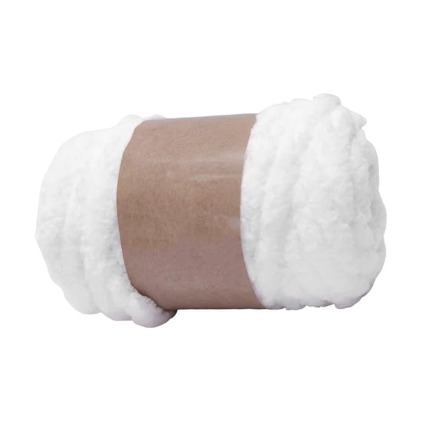 Hilo de lana grueso, hilo grueso para hacer tú mismo, hilo suave para tejer con brazos, hilo gigante para bufandas. blanco