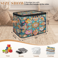 thumbnail image 2 of ADECORIVY Retro Bohemian Mandala Storage Bin with Lid, Decorative Storage Boxes Cube for Shelves, Foldable Storage Baskets Closet Clothes Organizer with Handles, 2 of 8