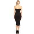 thumbnail image 4 of Women's Casual Solid Comfy Sexy Strapless Midi Bodycon Tube Dress, 4 of 4