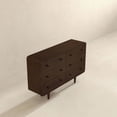 thumbnail image 5 of Stafford Modern Bedroom 6 Drawers Dressers in Solid Wood Walnut Brown, 5 of 6