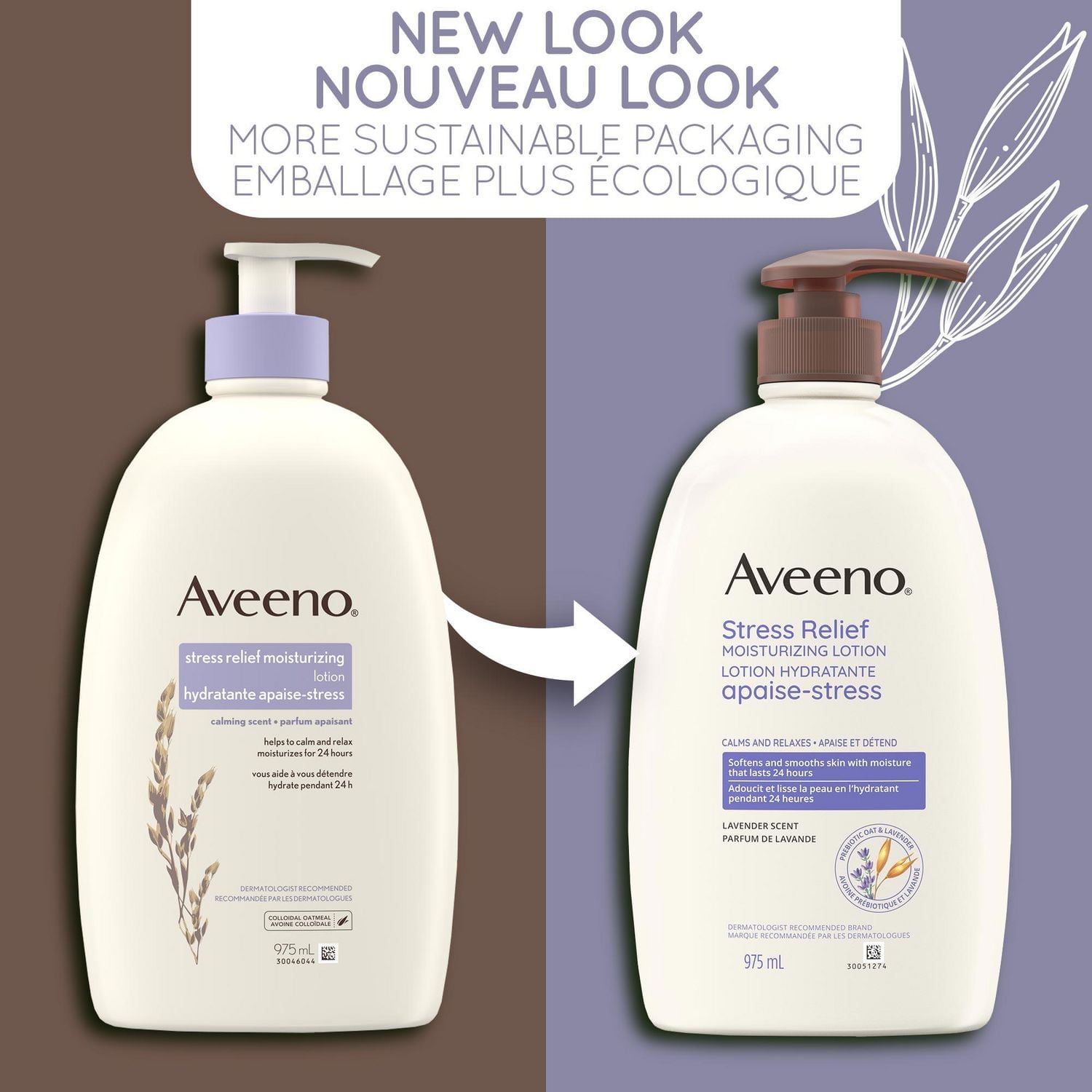 Lotion hydratante apaise-stress Aveeno, Lavande, non comédogène 975 ml