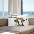 thumbnail image 4 of Outdoor Pillow Cover Welcome Spring Set of 2 Waterproof Throw Pillowcases Flower Wreath Bull Decorative Patio Furniture Pillows for Couch Garden Indoor & Outdoor Use, 4 of 9