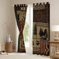 thumbnail image 3 of Manfei Wild Deer Blackout Curtains Set of 2 (52x84 Each),Safari Animal Moose Curtain,Red, 3 of 7