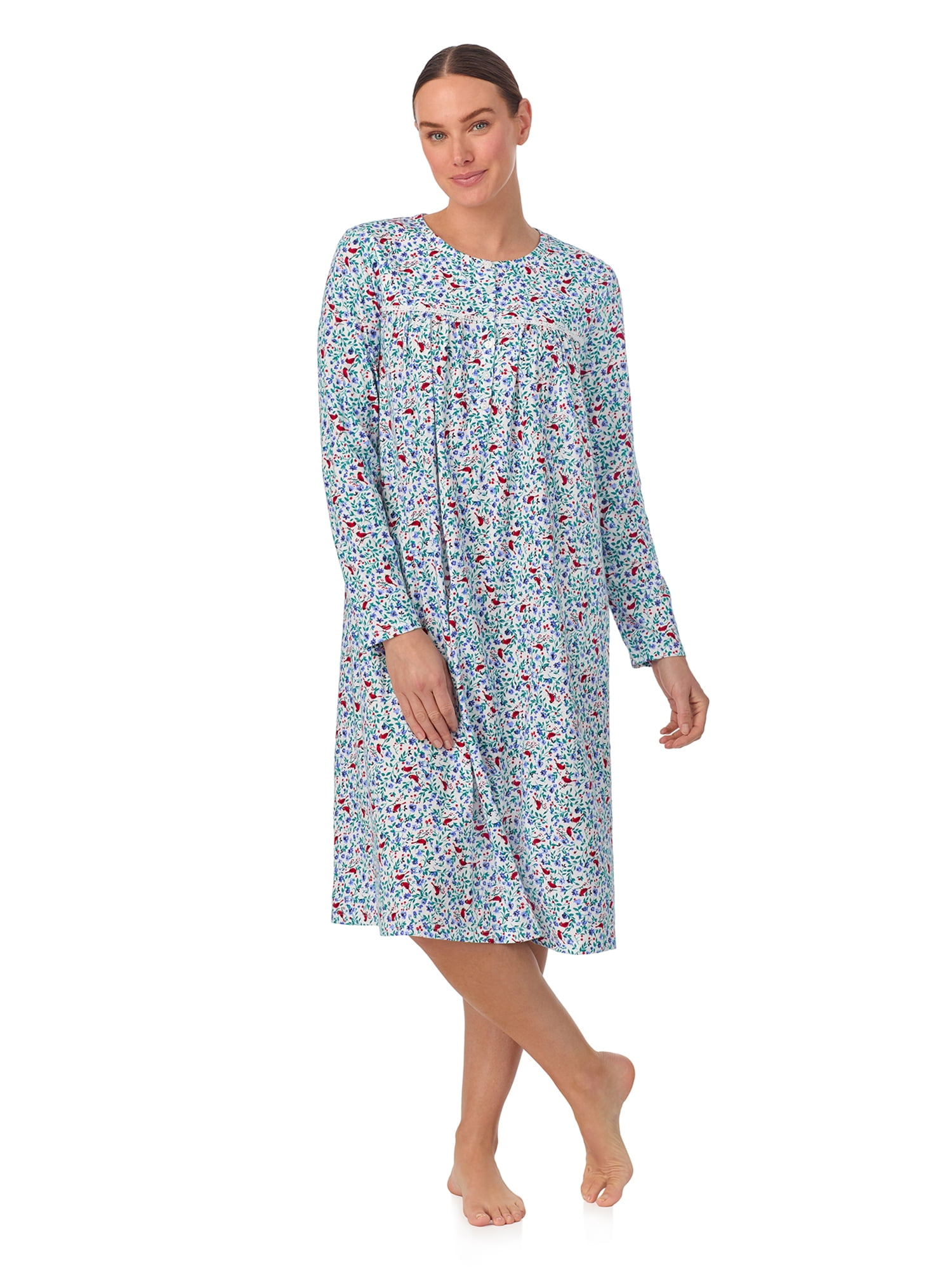 Aria Women’s 100% Cotton Long Sleeve Ballet Nightgown, Sizes XS-5X