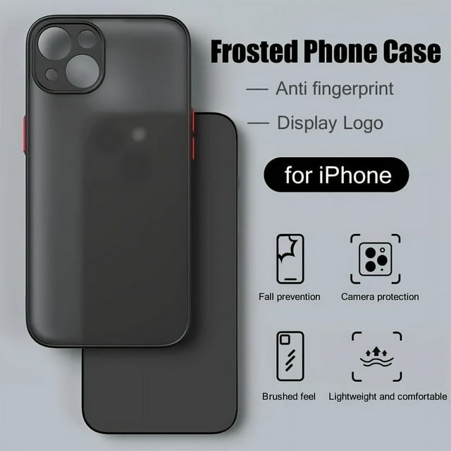Buy 1 Get 1 Free, total of 2 PCS Ultra-Thin Matte PC Phone Case for iPhone 11 13 12 14 Pro Max Mini, Shockproof Bumper Case with Enhanced Grip, Anti-Scratch Protection, and Precise Cutouts for iPhone