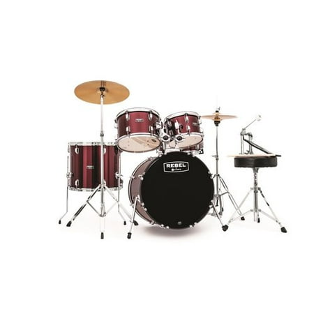 Mapex Throne - Mapex RB5044FTCDR Rebel 5-Piece Drumset w/ Hardware & Cymbals - Dark Red