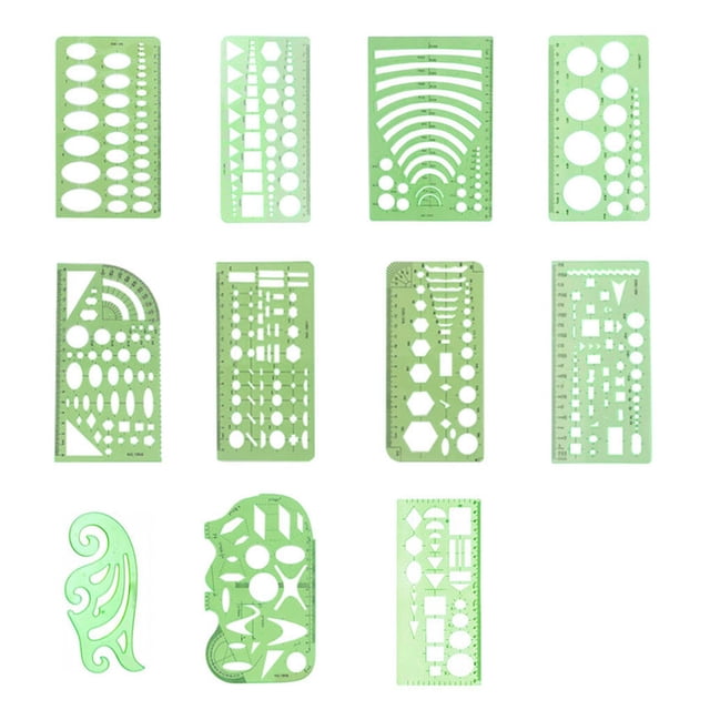 Baohd 1 Set Circle Stencil Plastic High-quality Convenient Use Eye-catching Templates for Drafting Exquisite Appearance Long Lifespan Type 8