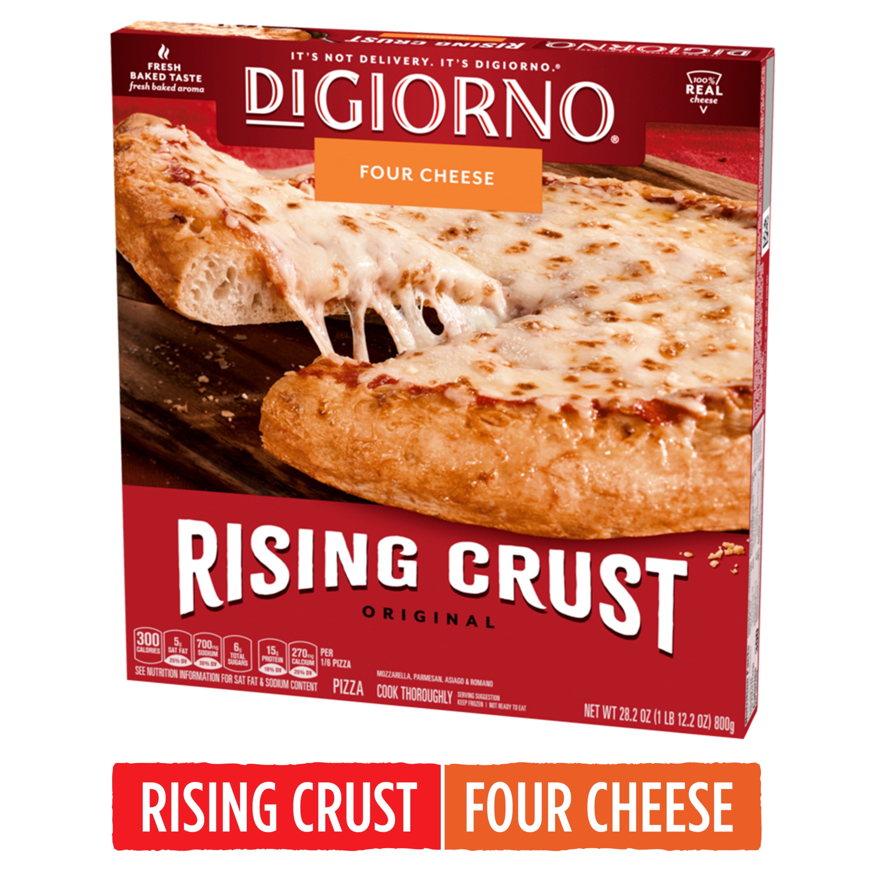 DiGiorno Original Rising Crust Four Cheese Frozen Pizza, 28.2 oz. Box