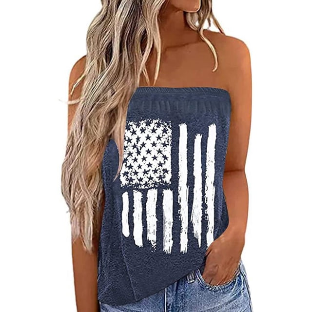 Top de tubo para mujer, camiseta sin mangas sin tirantes, elegante, holgada, para uso en verano