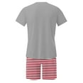 thumbnail image 2 of BXJX Men's Pajama Sets- Crewneck Casual 2-piece Short Sleeve Shirts and Shorts Summer Raglan Sleepwear Red Size M, 2 of 6