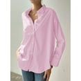 thumbnail image 6 of ZANZEA Women Long Sleeve Striped Blouse Button Up Tops Casual Shirt, 6 of 8