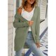 thumbnail image 3 of Suéter con Capucha para Mujer Abrigo Moda Frente Abierto Tejido Irregular Color Puro Cárdigan Informal para Mujer para Otoño Invierno Mujer Verde Guisante M, 3 of 6