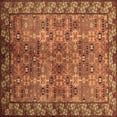 thumbnail image 1 of Ahgly Company Indoor Square Oriental Brown Industrial Area Rugs, 6' Square, 1 of 4