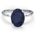 thumbnail image 3 of Gem Stone King 14K White Gold Blue Sapphire Engagement Ring for Women | 3.00 Cttw | Oval 10X8MM | Gemstone September Birthstone | Size 7, 3 of 6