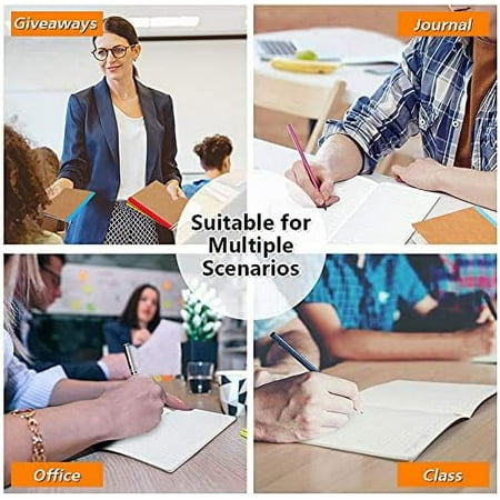 8.3x5.5 feela 8 Pack Composition Notebooks Bulk, Kraft Cover Lined Blank College Ruled Composition Travel Journals with Rainbow Spines For Women Students Business, 60 Pages, 8.3”x 5.5”, A5, 8 Colors