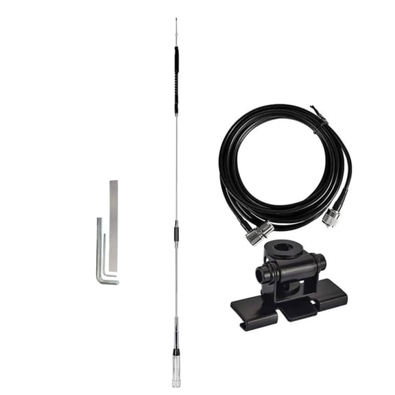 Quad Band Vehicle Ham Mobile Radio Antenna 29/50/144/430MHz CB VHF UHF gmrs Car Antenna for Midland MURS Nagoya nmo TYT TH-9800 TH-9800D, 16.4ft Coaxial Cable/Bracket Clip
