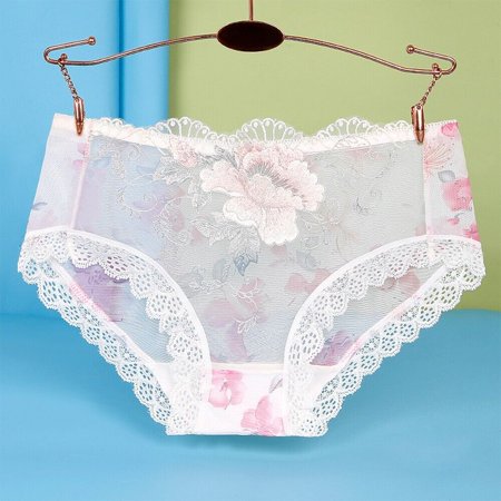 

Plus Women Sexy-Lace Seamless Underwear Skin-Friendly Transparent Briefs Panties