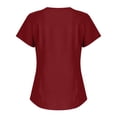 thumbnail image 4 of Scrub Top for Women – Breathable 4-Way Stretch V-Neck Top with Multiple Pockets Wine M, 4 of 4