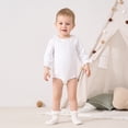 thumbnail image 6 of pureborn Baby Girls Bodysuit Long Sleeve Ruffled Collar Cotton White Spring Fall Outfit for Infant 18-24 Months, 6 of 9
