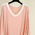 thumbnail image 6 of Liweisiy Women's V Neck Pajama Shirts Long Sleeve Relaxed Fit Cooling Lightweight Tops Summer Casual Bassic Sleepwear Pink L, 6 of 6