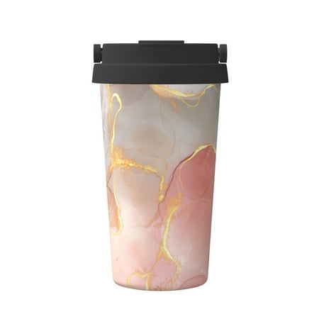 

Tebeau Abstract Marble Texture Print Travel Coffee Mug Insulated Coffee Cup with Leakproof Lid Coffee Tumbler Reusable Coffee Cups with Seal Lid