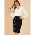 thumbnail image 3 of INSPIRE CHIC Blusas De Gasa Manga Larga Camisa De Oficina Trabajo Cuello Gargantilla Encaje Elegante Para Mujer Blanco M, 3 of 6