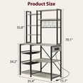 thumbnail image 3 of DSstyles Bakers Rack with Power Outlet, Microwave Stand with 2 Wire Drawer, Industrial Coffee Bar Station, 7-Tier Kitchen Bakers Rack with Large Storage for Spice, Pots Organizer, Rustic Gray, 3 of 7