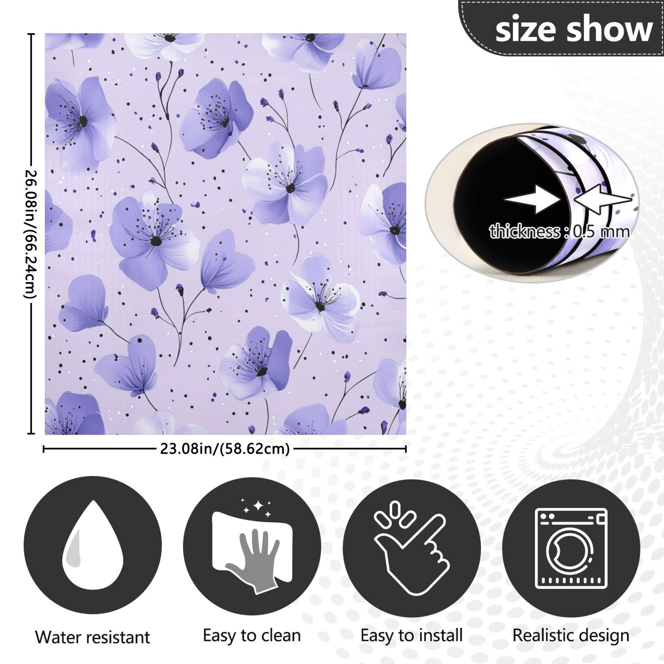 Dishwasher Magnetic Sticker 23x26 Inch Refrigerator Magnetic Sticker Washing Machine Magnetic Sticker Kitchen Panel Magnetic Sticker Home Decor Colorful Blue Flower