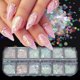thumbnail image 1 of 6/12 rejillas/juego de uñas irregulares, rebanada de concha de abulón, fragmento de piedra de Mica Natural, esmalte DIY, decoraciones de lentejuelas de manicura NFYM Tan Jianjun unisex, 1 of 2