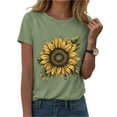 thumbnail image 4 of vigerkar 2025 Tops Sunflower Shirts for Women Flower Graphic Tees Shirts Summer Inspirational Tshirt Light Green, M, 4 of 6