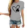 thumbnail image 1 of Pxiakgy Vente Chaude! T-Shirt Trèfle de la Saint-Patrick pour Femmes Chanceux Irlandais Manches Courtes T-Shirt Graphique Trèfle Mode Décontractée Imprimé Amour Col Rond Manches Courtes T-Shirt, 1 of 4