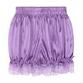 thumbnail image 4 of CHOK Bas de Pyjama en Satin avec Dentelle et Volants pour Femmes Noir m, 4 of 7
