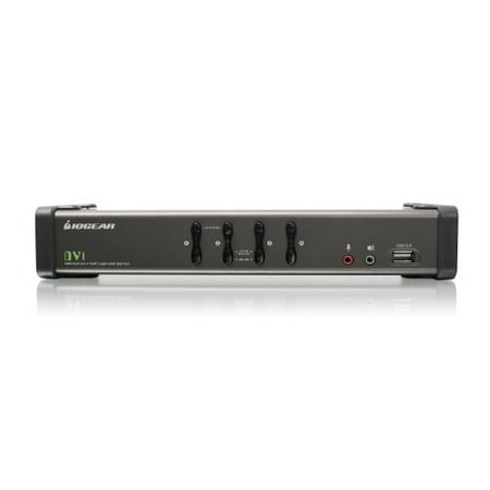 IOGEAR 4-Port DVI KVMP Switch with Audio and 4-USB 2.0, DVI-D KVM Cables GCS1104