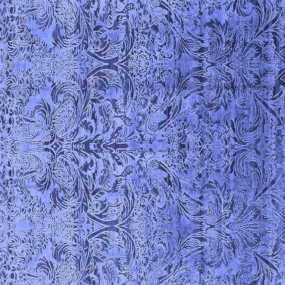 Ahgly Company Indoor Square Oriental Blue Industrial Area Rugs, 5' Square