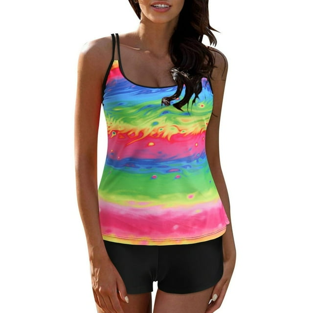 Swimsuit Women High Waisted Tankini Plus Size Tankini Swimsuit High Waisted 2 Piece Bathing Suit