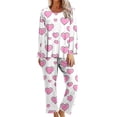 thumbnail image 2 of Rciityk Valentines Day Pajamas Women - Pajama Sets for Women 2 Piece - Casual Long Sleeve Crew Neck Top and Pants Pjs Sets Nightwear Loungewear, 2 of 6