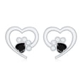 thumbnail image 3 of Rosec Jewels 1/4 CT Heart Shape Black Onyx and Diamond Paw Stud Earrings, 10K White Gold, 3 of 8