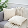 thumbnail image 2 of NOMADIC NOOK 4 Pcs Short Plush Throw Pillow Covers Decorative Cushion Covers for Sofa White/Light Gray 12" x 20", 2 of 6