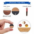 thumbnail image 3 of U8MO 16pcs Flat Round Resin Walnut Wood Pendants Two Tone Hang Dangle Charms 18x3.5mm, 3 of 8