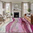 thumbnail image 3 of Pink Coastal Area Rug 5x7 FT, Non Slip Bedroom Throw Carpet, Summer Beach Nautical Abstract Art Washable Soft Floor Carpet Non-Shedding Rug for Dining Room Bedside Classroom Desk, 3 of 9