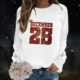 thumbnail image 5 of Fiaer Ladies Sweatshirts Christmas Sequin Letter Graphic Crew Neck Pullover Plus Size Long Sleeve Baggy Xmas Tops White XL, 5 of 6