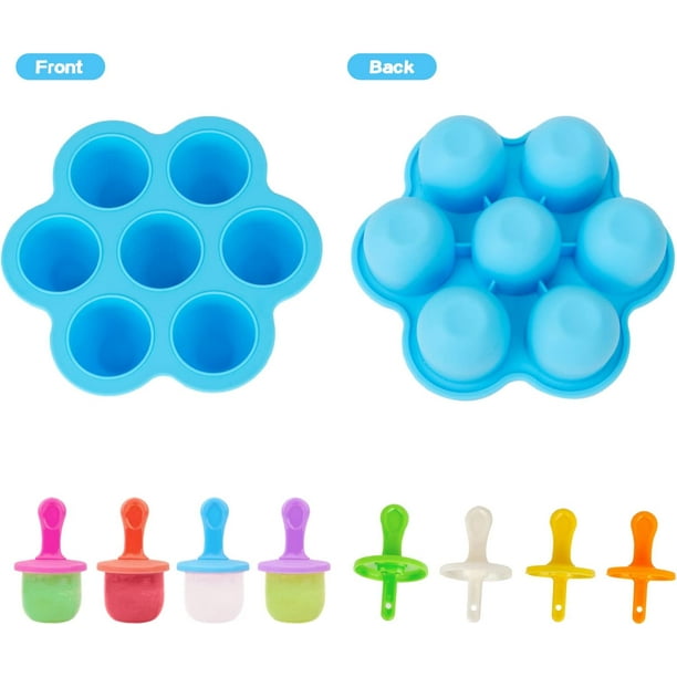 Moldes De Silicona Para Paletas De Aeyistry Con Tapa, 4 Cavidades Mini Molde De Helado Con 20 Palos De Madera Moldes Reutilizables Para Helados