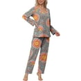 thumbnail image 6 of Anygrew Women's Pajamas Set Long Sleeve Shirts and Long Pants 2 Piece Pjs Sleepwear with Pockets, 6 of 8