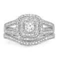 thumbnail image 3 of Dazzlingrock Collection 0.60 Carat (ctw) 10K Round Diamond Bridal Split Shank Halo Engagement Ring Set, White Gold, Size 8.5, 3 of 15