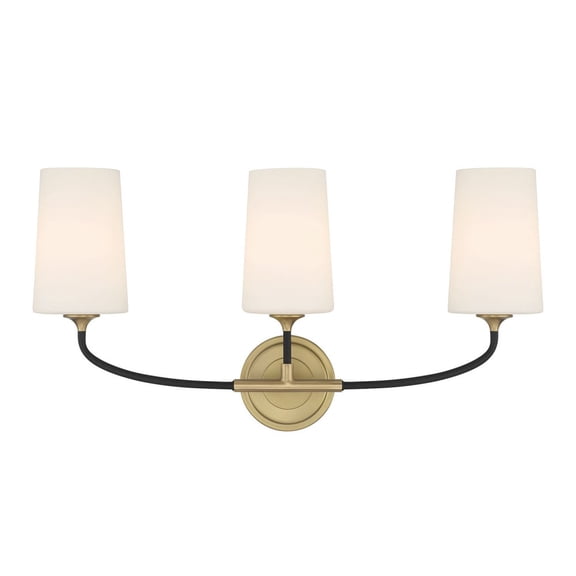 NIL-70013-BF-MG Crystorama Lighting Niles - 3 Light Bath Vanity-12.25 Inch Tall and 23.5 Inch Wide