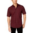 thumbnail image 1 of Alfani Mens Stripe SS Button Up Shirt, Rojo, Pequeño Alfani Botones al frente, 1 of 1