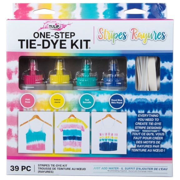 Tulip One-Step Tie-Dye Kit 4 Color Stripe Dye DIY Activity & Gift Idea, Multicolor