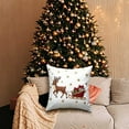thumbnail image 6 of Antqov Christmas Pillow Cover 18x18" Christmas Reindeer Santa Claus Snowflake Xmas Throw Pillow Covers Christmas Holiday Xmas Square Linen Cushion Covers for Sofa Couch Home Supplies Gifts, 6 of 6
